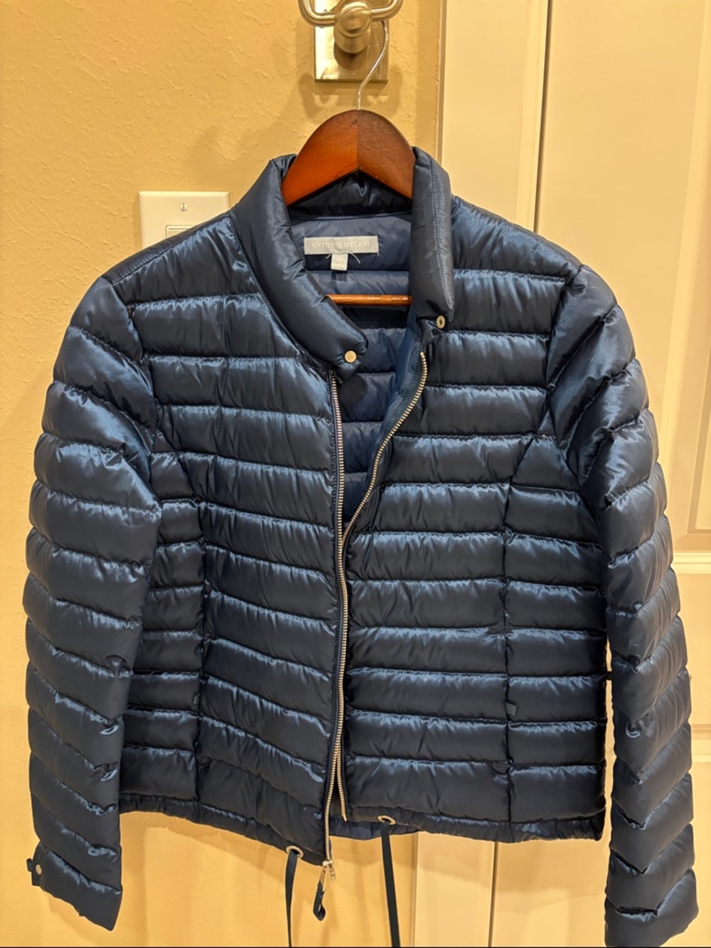 Navy Quilted Puffer Jacket - ladies
